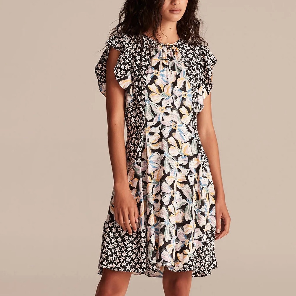 Rebecca Taylor Bow Fleur Print Mini Floral Dress (16)